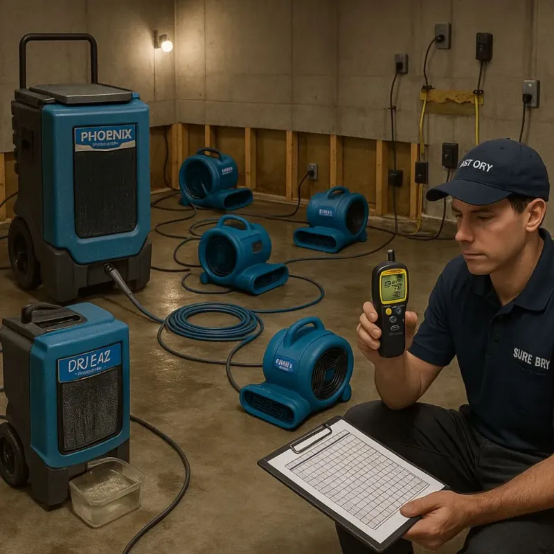 Structural Drying and Dehumidification process in Goleta, CA